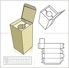 酒瓶包装盒展开图cdr矢量图