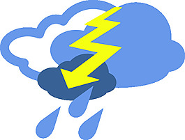 严重雷雨天气符号剪贴画