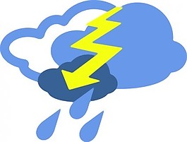 严重雷雨天气符号剪贴画