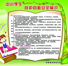 中小学生自护自救安全常识校园文化设计稿