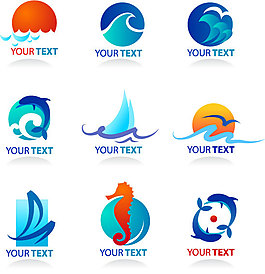 logo设计蓝色海浪