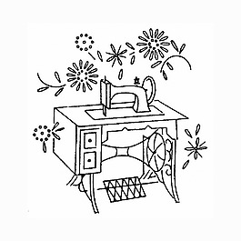位图 绣花 生活元素 缝纫机 植物 免费素材