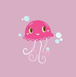 印花矢量图 卡通 动物 章鱼 女童 免费素材