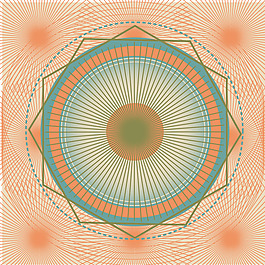 印花矢量图 几何 圆形 线性 发散几何 免费素材
