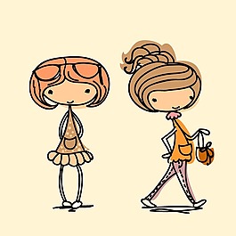 印花矢量图 卡通 卡通人物 女孩 卡通静物 免费素材