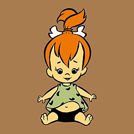 印花矢量图 可爱卡通 卡通人物 原始人 女孩 免费素材