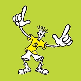 印花矢量图 人物图案 七喜 fido dido 免费素材