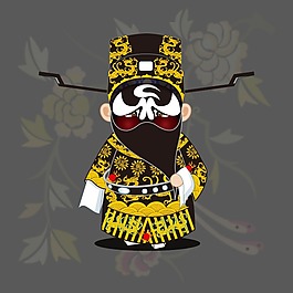 印花矢量图 t恤图案 图文结合 国粹 京剧 免费素材