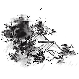印花矢量图 色彩 水墨画 黑白色 水墨画 免费素材