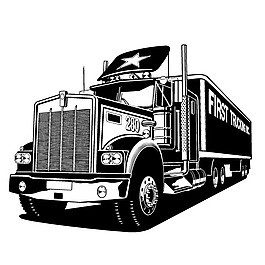 印花矢量图 色彩 黑白色 卡车 货车 免费素材