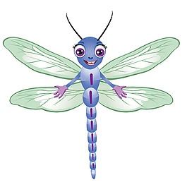 印花矢量图 动物 昆虫 蜻蜓 色彩 免费素材
