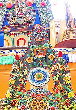 酥油花朵玛图片