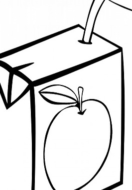 苹果汁盒矢量图像