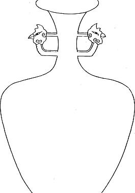 花瓶 瓷瓶 矢量线稿
