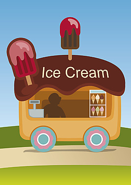 咖啡店冰淇淋店铺海报