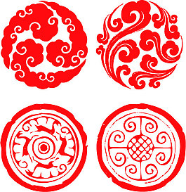 中国风 古典 圆形祥云
