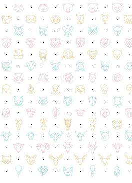 彩色线描动物icon素材