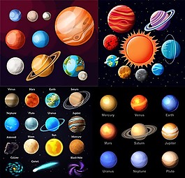 宇宙星球星系矢量图片 ai