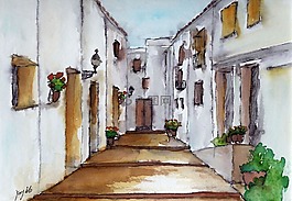 胡同,哈瓦那老城,绘画
