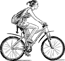 速写骑自行车的人平面广告素材免费下载(图片编号:)