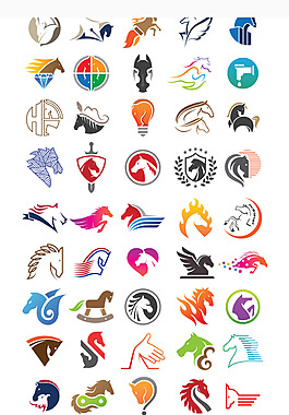 马类立体logo设计