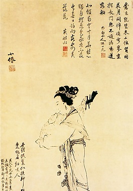 古典优雅美女水墨画