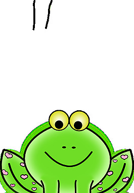 绿色的瓦伦丁青蛙粉心剪贴画