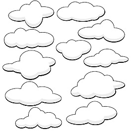 蓬松的云彩矢量插画