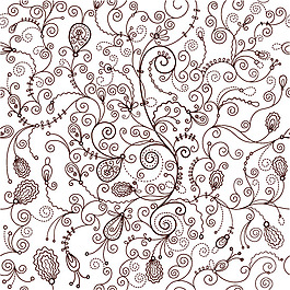 背景矢量图花朵枝叶底纹