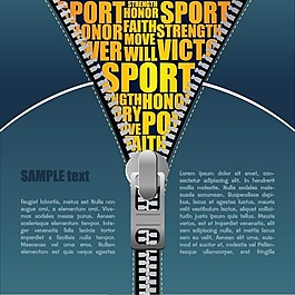 运动主题拉链海报矢量图