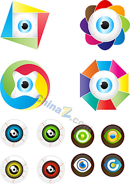 色彩创意眼球矢量素材