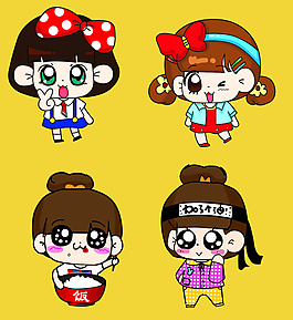 呆萌女孩卡通图片_呆萌女孩卡通素材_呆萌女孩卡通模板免费下载-六