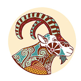 印花矢量图 动物 羊 十二星座 白羊座 免费素材