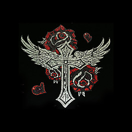 位图 烫钻 时尚烫钻 十字架 翅膀 免费素材