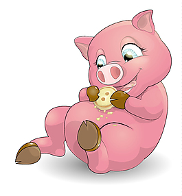 卡通红色猪矢量