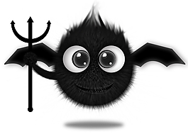 黑色可爱萌宠灰尘精灵邪恶版