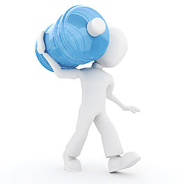 搬水桶的小人图片