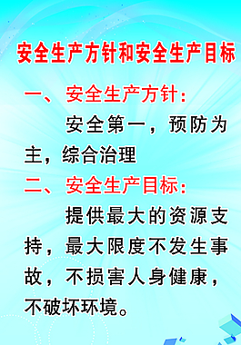 安全生产方针和安全生产目标图片