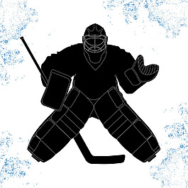 剪影曲棍球守门员