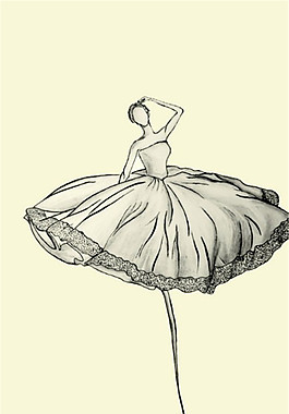 芭蕾舞裙 画法图片
