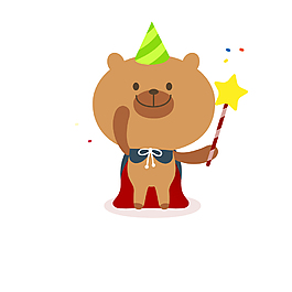 拿着魔法棒的小熊