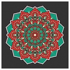 带有花卉曼荼罗的背景模板