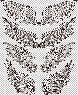 素描风格翅膀免抠png透明图层素材