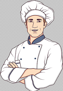 英俊的厨师插图免抠png透明图层素材