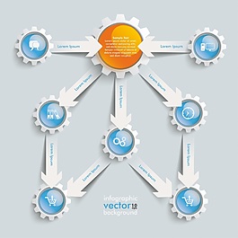 树状箭头指示数据分析图矢量