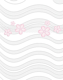 手绘落花流水移门创意画