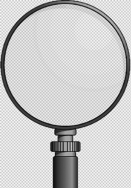 手绘黑框放大镜免抠png透明图层素材