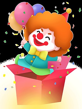 愚人节小丑搞怪惊喜海报元素