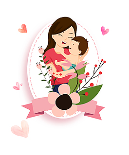 卡通手绘母亲节插画元素