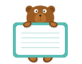 卡通可爱小熊怀抱卡片元素